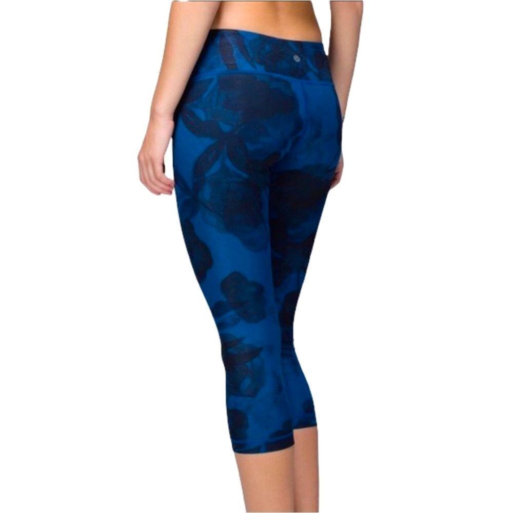 Lululemon Athletica Navy Floral Capri Leggings